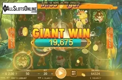 Win Screen. Miss Tiger from KA Gaming