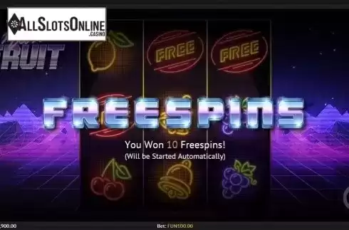 Free spins intro screen. Neon Fruit from 1X2gaming