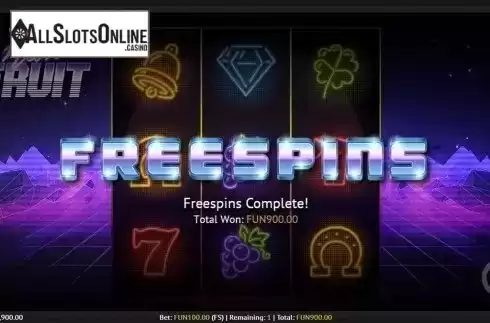 Free spins total win screen. Neon Fruit from 1X2gaming