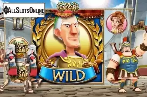 Expanding Wild Sympbols screen. Ave Caesar from Leander Games