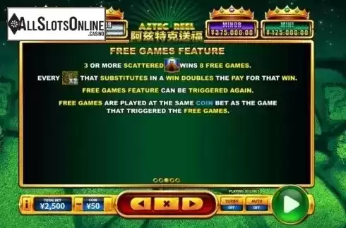 Free Spins. Aztec Reel from Skywind Group
