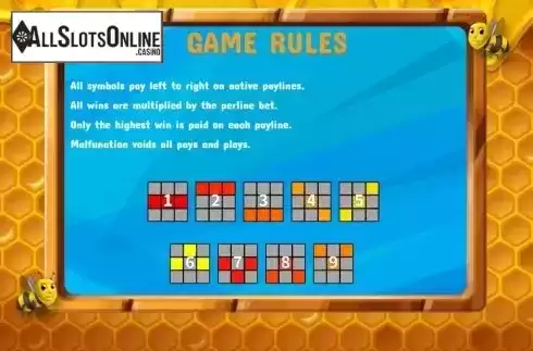 Paytable screen 1. Bumble Bee from KA Gaming