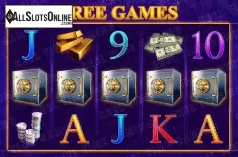Free Spins screen. BANK ON IT! from Reel Time Gaming
