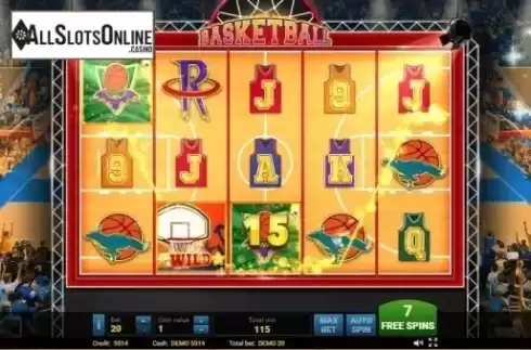 Free Spins screen. Basketball from Evoplay Entertainment