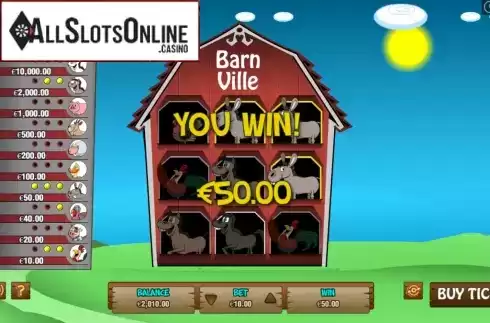 Win Screen. Barn Ville Scratch from Pariplay