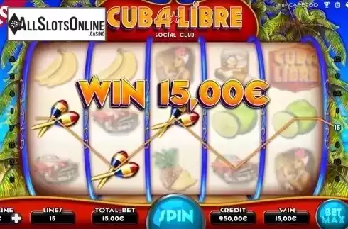 Win screen. Cuba Libre from Capecod Gaming