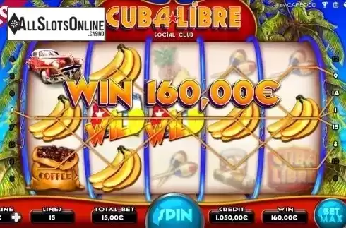 Wild win screen 2. Cuba Libre from Capecod Gaming