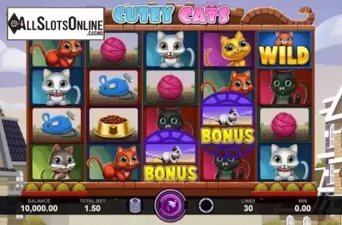 Reel Screen. Cutey Cats from Caleta Gaming