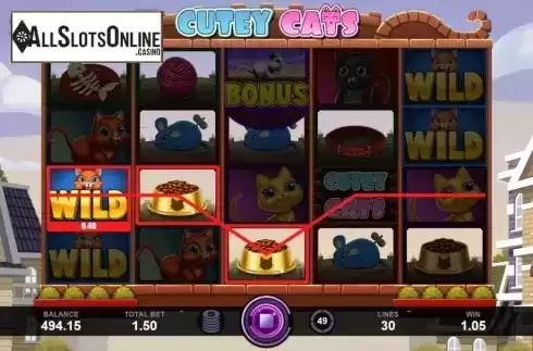 Win Screen 2. Cutey Cats from Caleta Gaming