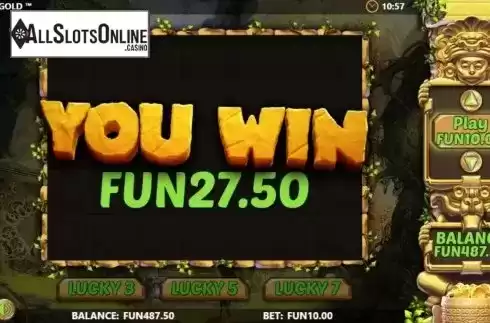 Win Screen. Cuzco Gold from Microgaming