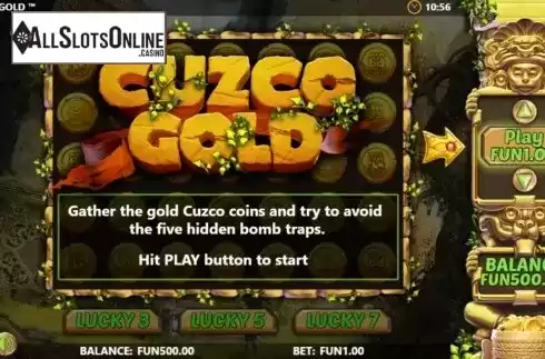 Start Screen. Cuzco Gold from Microgaming