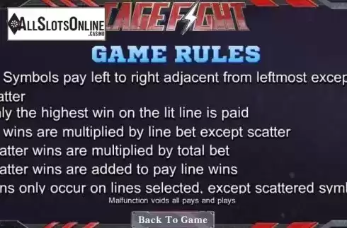 Game Rules. Cage Fight from SimplePlay