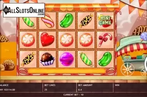 Reels screen. Candy Cart from Triple Profits Games