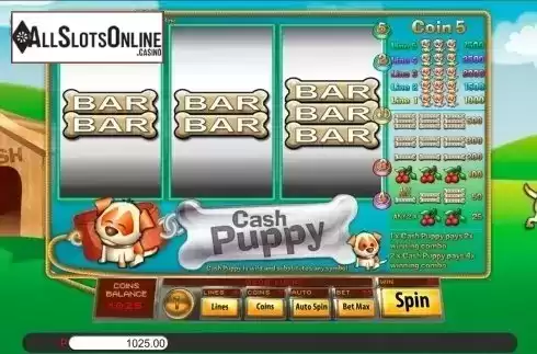 Game Workflow screen. Cash Puppy from Genii