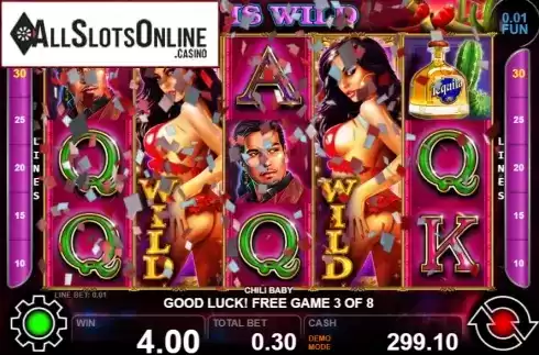 Win screen 1. Chili Baby from Casino Technology