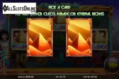 Players-choice bonus feature screen 1. Cleo's Wish from NextGen