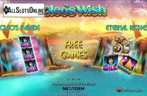 Intro Game screen. Cleo's Wish from NextGen