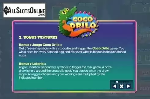 Features. Coco Drilo from GAMING1