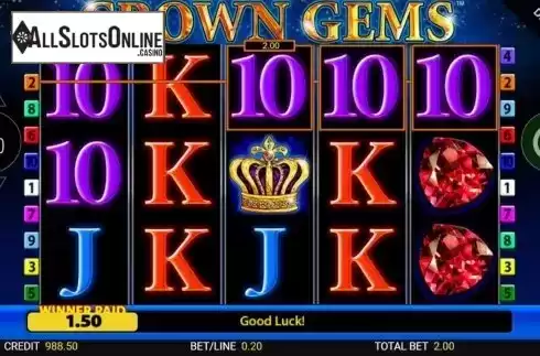 Win Screen 1. Crown Gems from Reel Time Gaming