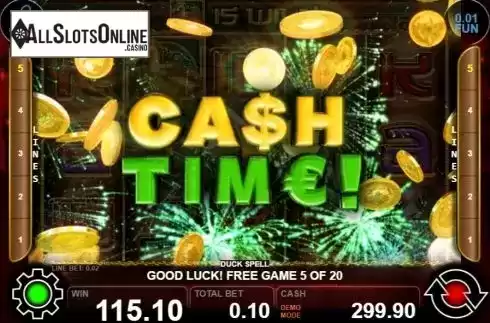 Win screen 3. Duck Spell from Casino Technology