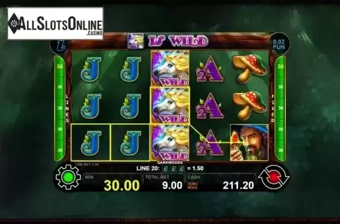 Win screen 2. Dark Woods from Casino Technology
