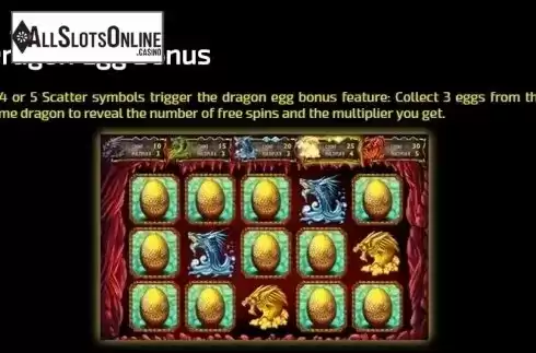 Paytable 1. Dragon Egg from Tom Horn Gaming