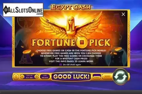 Intro screen. Egypt Cash from Skywind Group