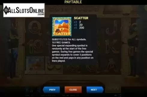 Paytable 2. Egypt Gods from Evoplay Entertainment
