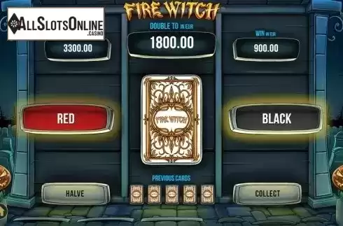 Gamble game screen. FIRE WITCH from SYNOT
