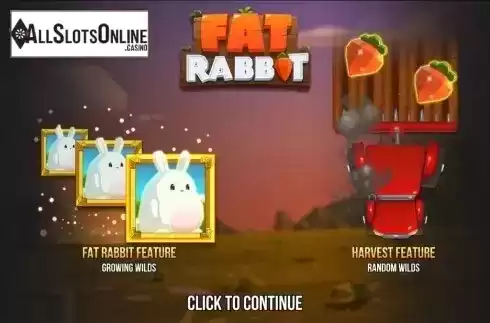 Intro Game screen. Fat Rabbit from Push Gaming