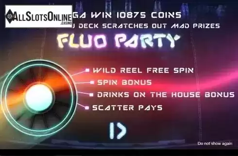 Intro screen. Fluo Party from Espresso Games