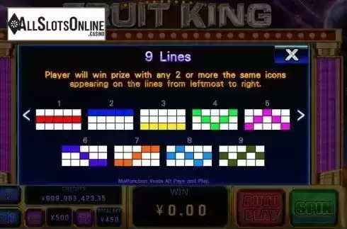 Lines. Fruit King from CQ9Gaming