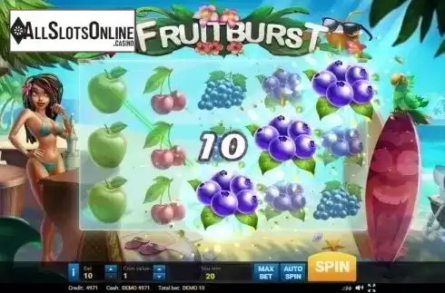 Win screen. Fruitburst from Evoplay Entertainment