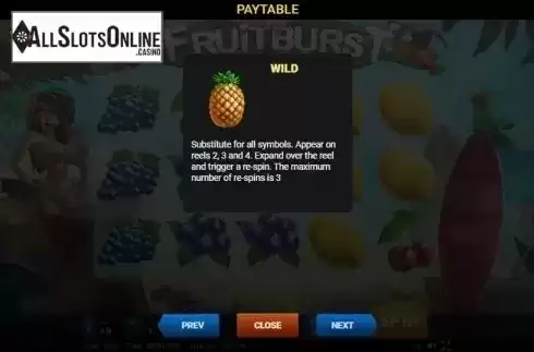 Paytable 2. Fruitburst from Evoplay Entertainment