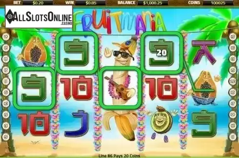 Win Screen. Fruitmania from XIN Gaming