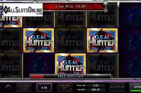 Free spins win screen 1. Gem Hunter from Inspired Gaming