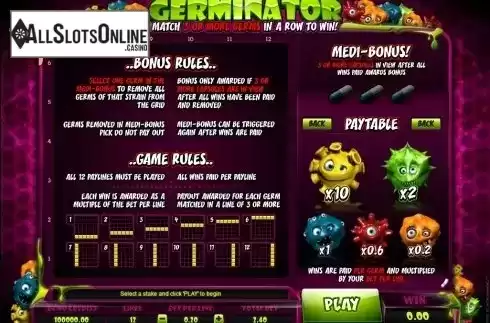 Screen2. Germinator from Microgaming