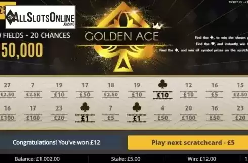 Win Screen. Golden Ace from Gluck Games