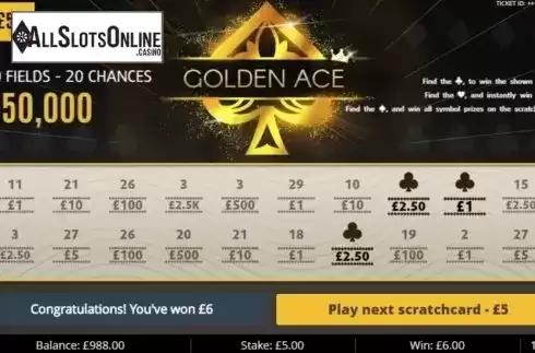 Win Screen 2. Golden Ace from Gluck Games