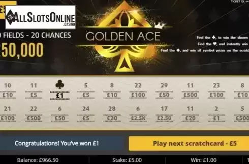 Win Screen 3. Golden Ace from Gluck Games