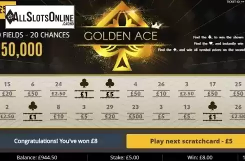 Win Screen 4. Golden Ace from Gluck Games