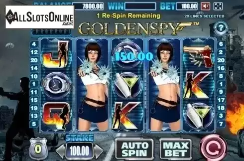 Win Screen. Golden Spy from Allbet Gaming