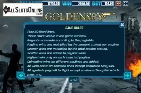 Rules 1. Golden Spy from Allbet Gaming
