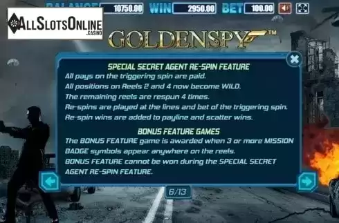 Features 1. Golden Spy from Allbet Gaming