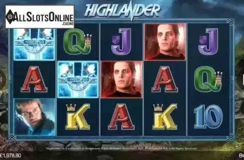 Game Workflow screen. Highlander from Microgaming