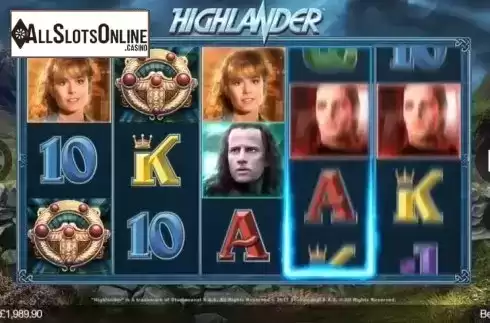 Scatter screen. Highlander from Microgaming