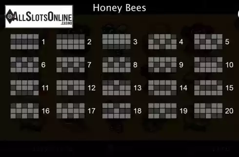 Paytable 3. Honey Bees from Cozy