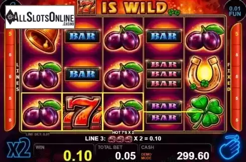 Win screen 1. Hot 7`s X 2 from Casino Technology