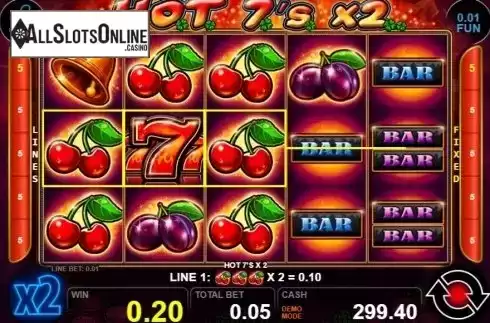 Win screen 2. Hot 7`s X 2 from Casino Technology