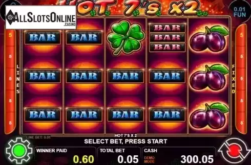 Win screen 3. Hot 7`s X 2 from Casino Technology